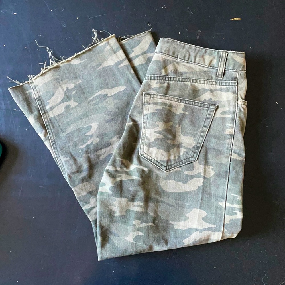 Top Shop camo cropped jeans